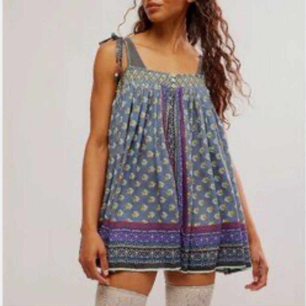 Free People Rule The World printed Romper XS